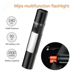 Xiaomi Mijia-antorcha ultrabrillante multifuncional con zoom, cortador de cinturón de seguridad, luz de emergencia para coche, linterna LED