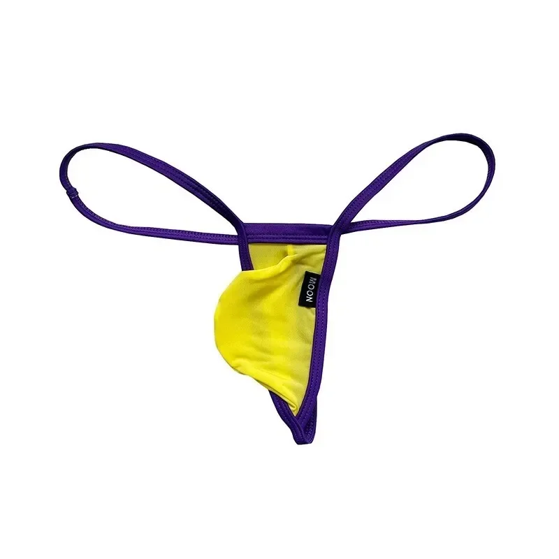 

Men's Low Waist Ice Silk Thong Upper Lift Mini G-String Translucent Color Bump T-Pants Fashion Underwear Temptation