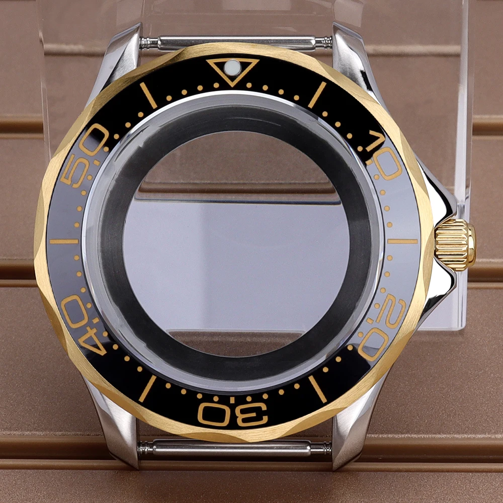 NH35 41 مللي متر ساعة حافظة الياقوت الزجاج ل NH35 NH36 NH38 NH72 حركة 31 مللي متر الهاتفي الفضة/أسود/فضي الذهب/الذهب وزارة الدفاع ساماستر 300