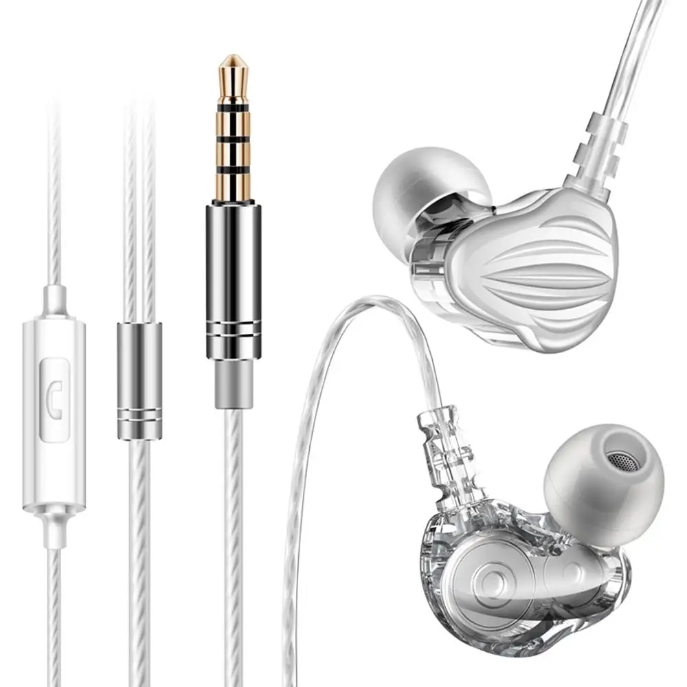 

QKZ CK4 3.5mm in-Ear Earbud Headphones Wired Earbuds with Mic Dual Moving Coil Headset