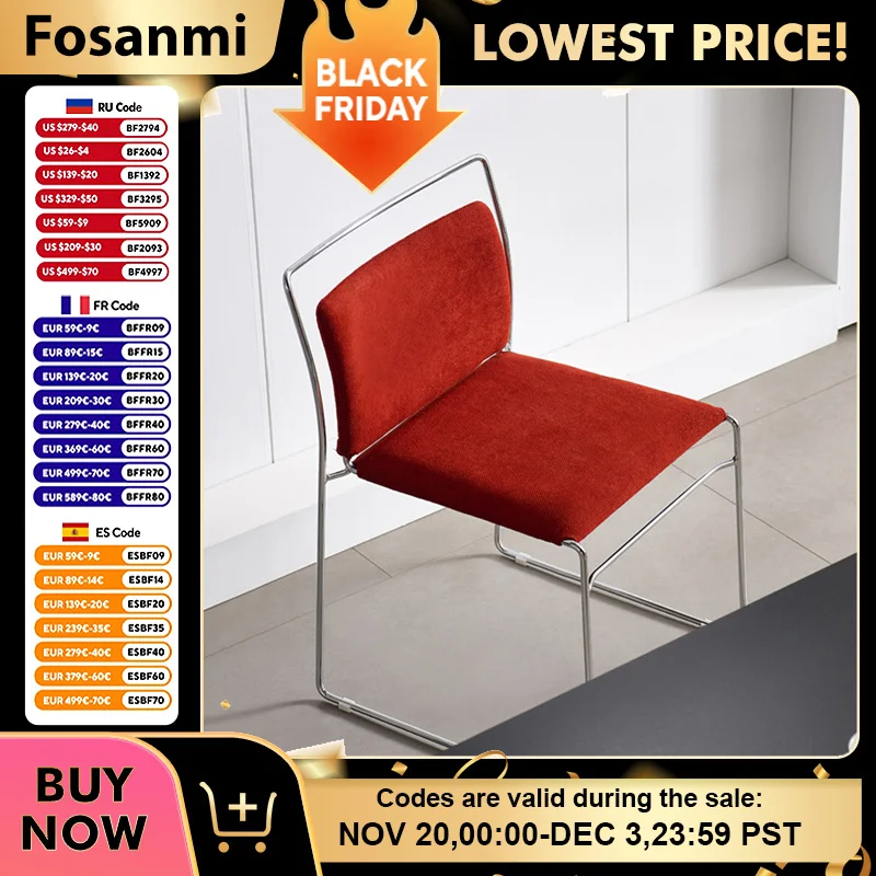 

Modern Home Stackable 2-pack Dining Chairs with Steel Frame Stylish Retro Linen Fabric Kitchen Chair Sets of 2 Cafe Table Chair