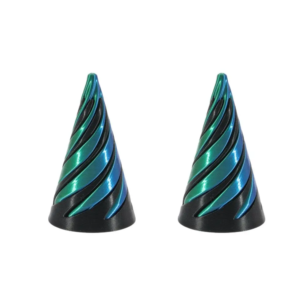 2Pcs Passthrough Sculpture 3D Printed Spiral Cone Toy Vortex Thread Ornaments Impossible Pyramid Mini Helix Nut Helix Screw Toy