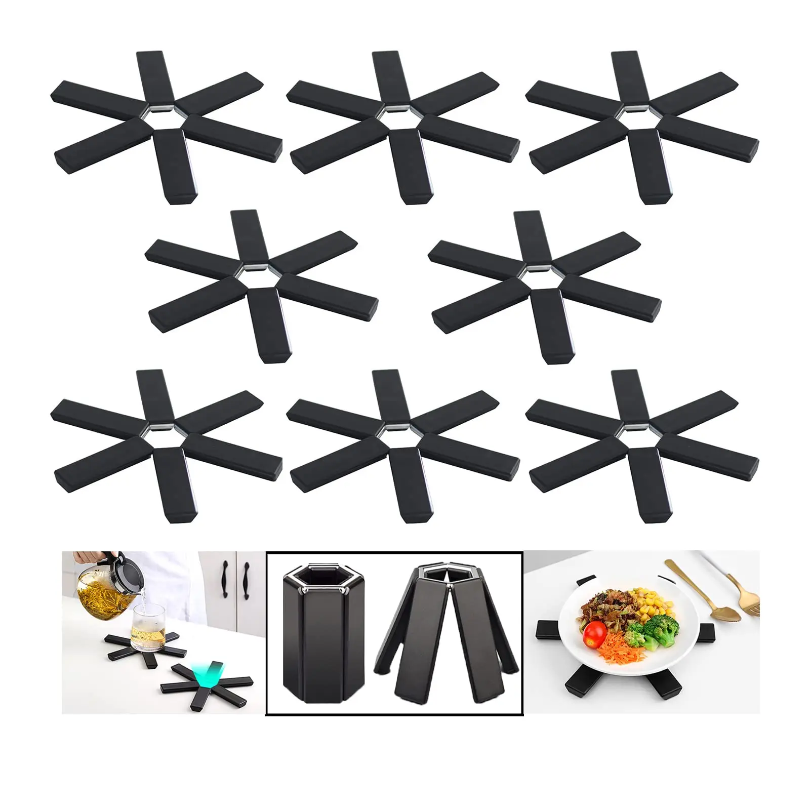 Kitchen Table Mats Heat-resistant Foldable Anti Slippot Dining Table Decoration Mat Dining Plate Coaster Silicone Accessories