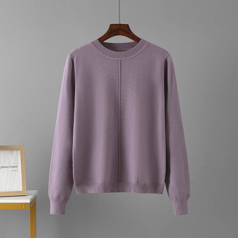 HLBCBG Basic Style O-Neck Autumn Winter Women Pullover Sweaters Fashion Knit Casual Lady Winter Warm Top Sweaters