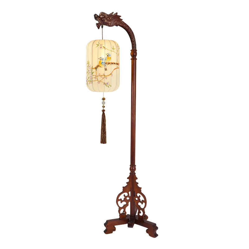 

New Chinese floor lamp Zen imitation classical Chinese style bedroom study bedside lamp living room solid