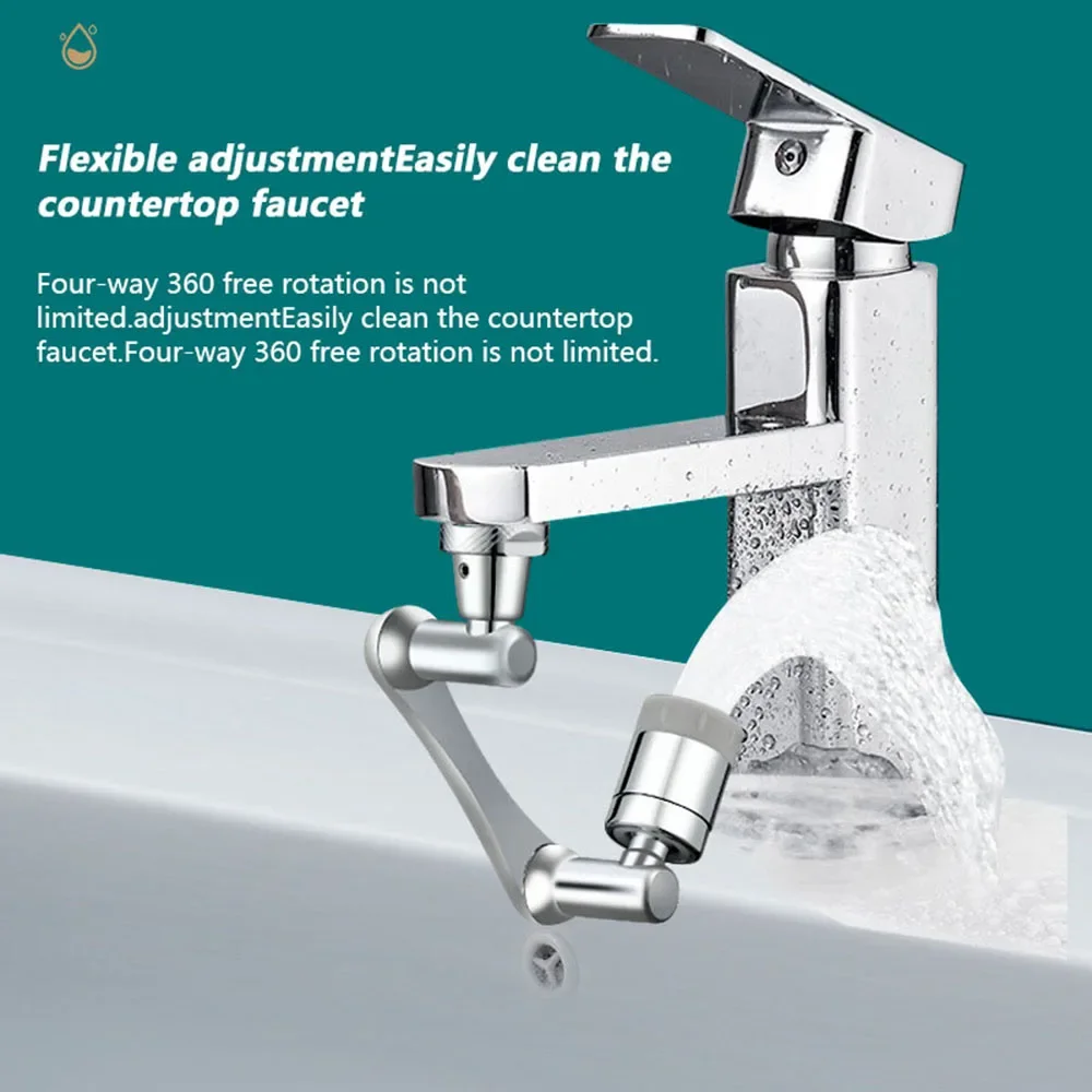 1PC 1440-Degree Robotic Arm Universal Rotating Faucet Universal Convenient Splash Proof Extender Mouthwash Robotic Arm