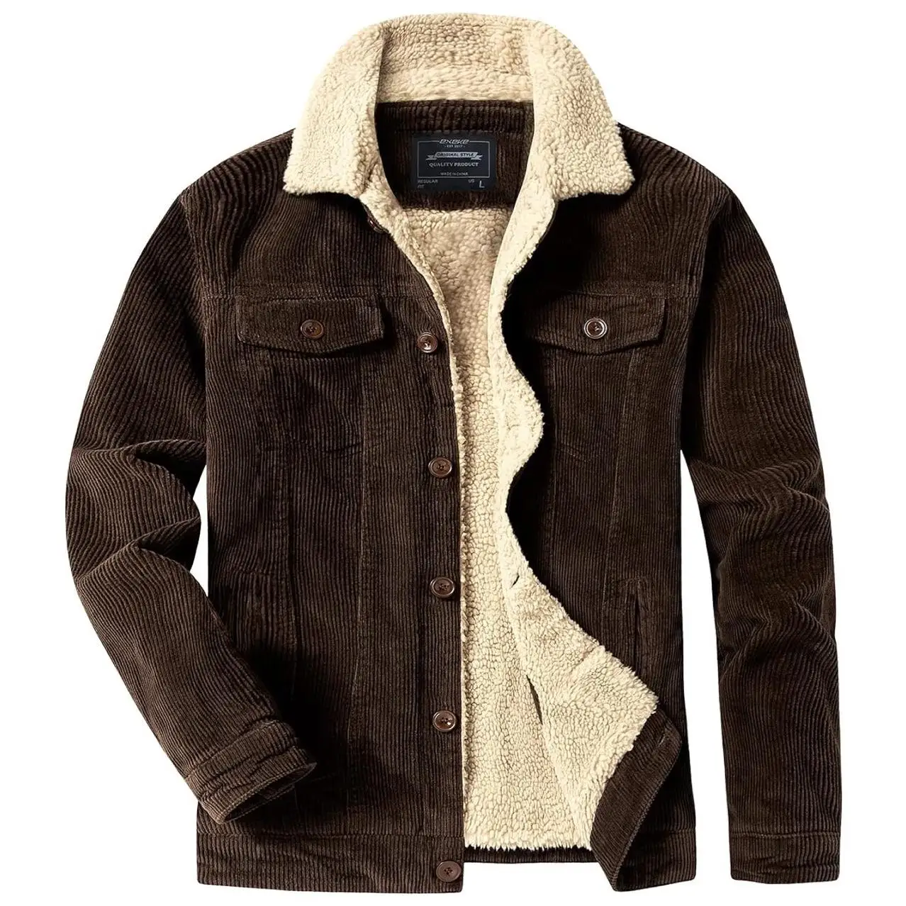 

Молодежное мужское вельветовое длинное пальто из теплого хлопка с несколькими карманами Faion Urban Sle, застежка на одной пуговице, чистый цвет, полиэстер...