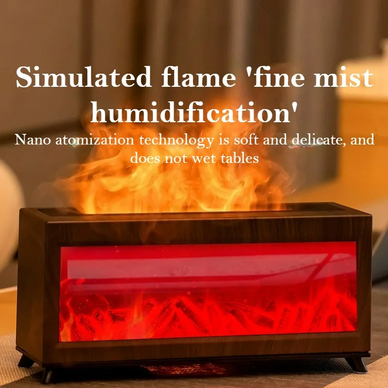 

Увлажнитель воздуха с имитацией пламени и функцией ароматизации, автоматический распылитель для дома и офиса, имитация камина