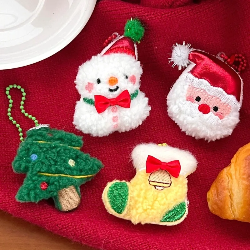 Lindo colgante de juguete de peluche de Navidad árbol de Navidad muñeco de nieve Santa Claus muñeco pequeño llavero mochila encanto colgante Поkejuden П®дарки
