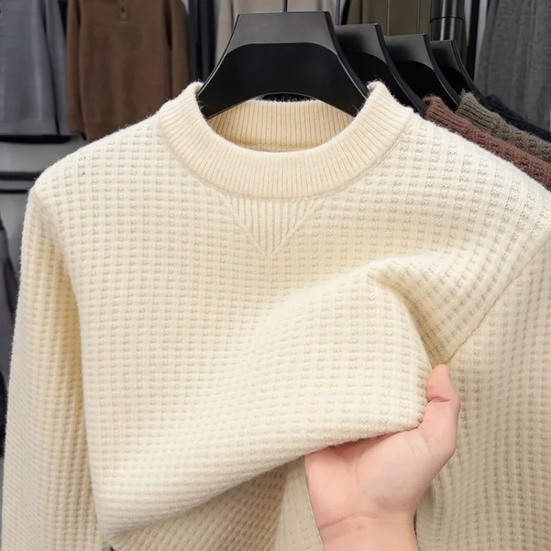 

Men's 2025 Winter Chunky Knit Sweater, 7-Needle 650g Heavy Retro Style for Cozy Cafe and Home Relaxation