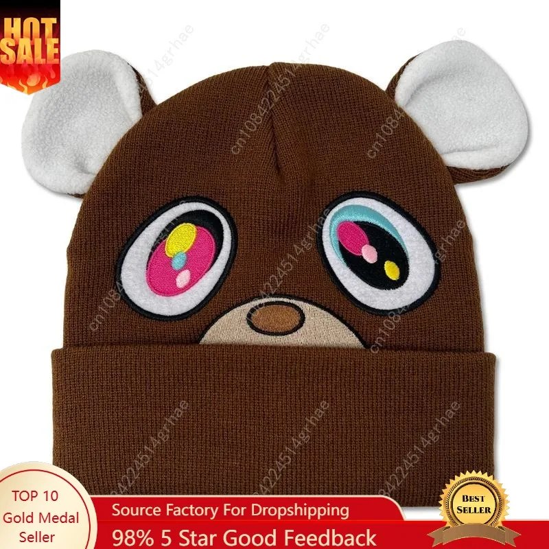

Graduation Bear Beanie Aldult Beanie Hats Anime Cap Knit Hat for Men Women Headwear Black
