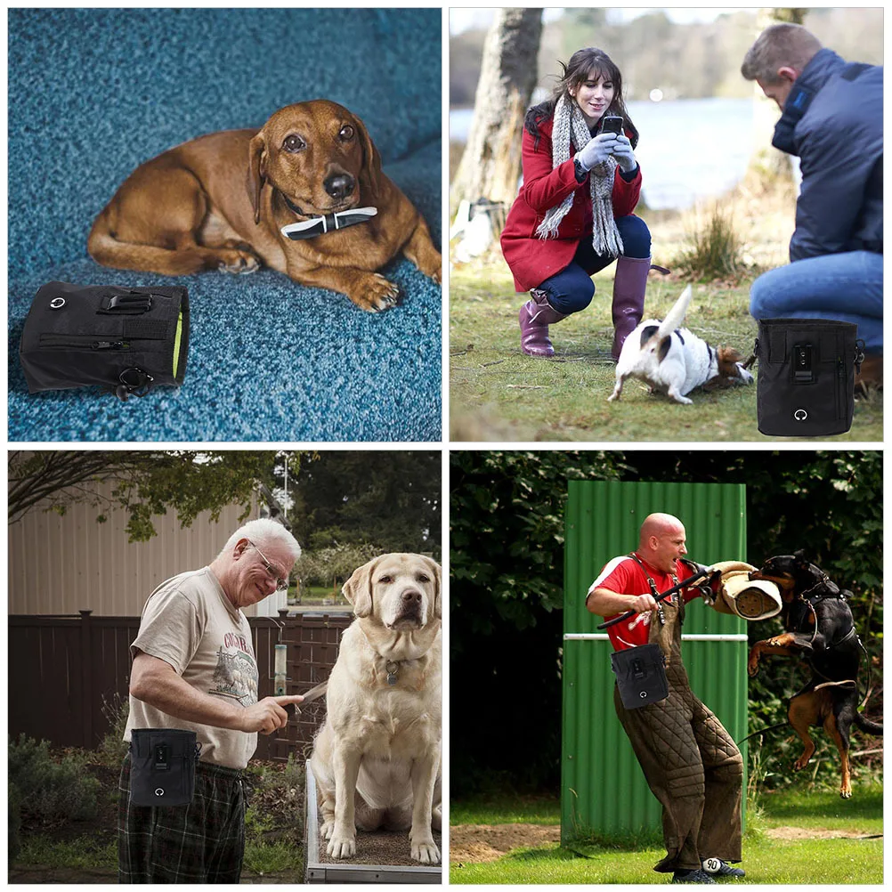 

Dog Training Pouch Premium Nylon Material Large Capacity Drawstring Closure Multi-Layer Design Bag Practical