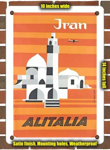 METAL SIGN - 1955 Iran Alitalia - 10x14 Inches