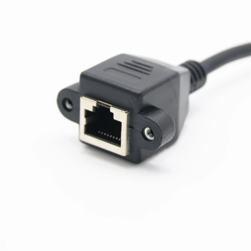 Network Extension Cable RJ45 Rj-45 Male To Female Cable Screw Panel Mount Ethernet LAN Short Cable Cord 30/60/100CM