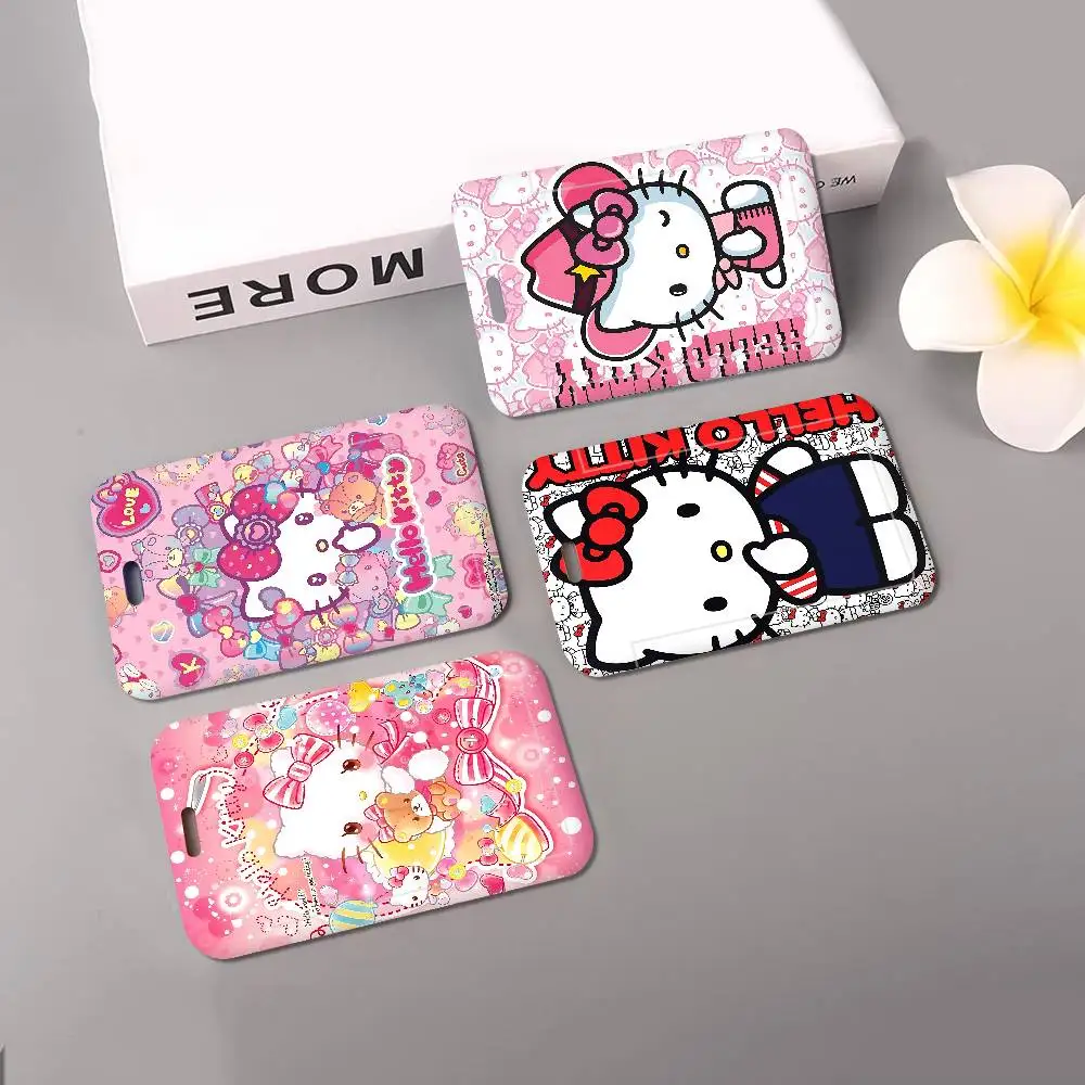 Cute Cat H-Hello K-Kitty 1pc Credit Card Holders Bank Card Neck Strap Card Bus ID Holder Students Identity Badge With Lanyard