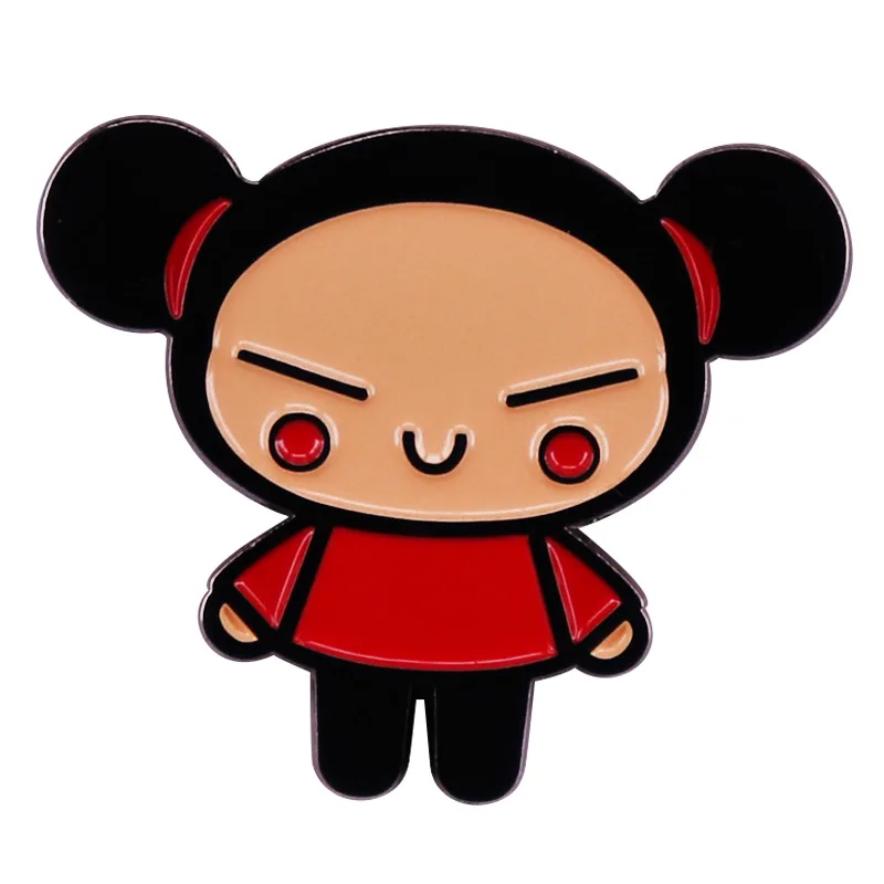 China Doll Pucca Cute Cartoon Badge Brooch Kawaii Peripheral Toys Ornaments Girl Heart Children's Dress Up Kid Holiday Gifts