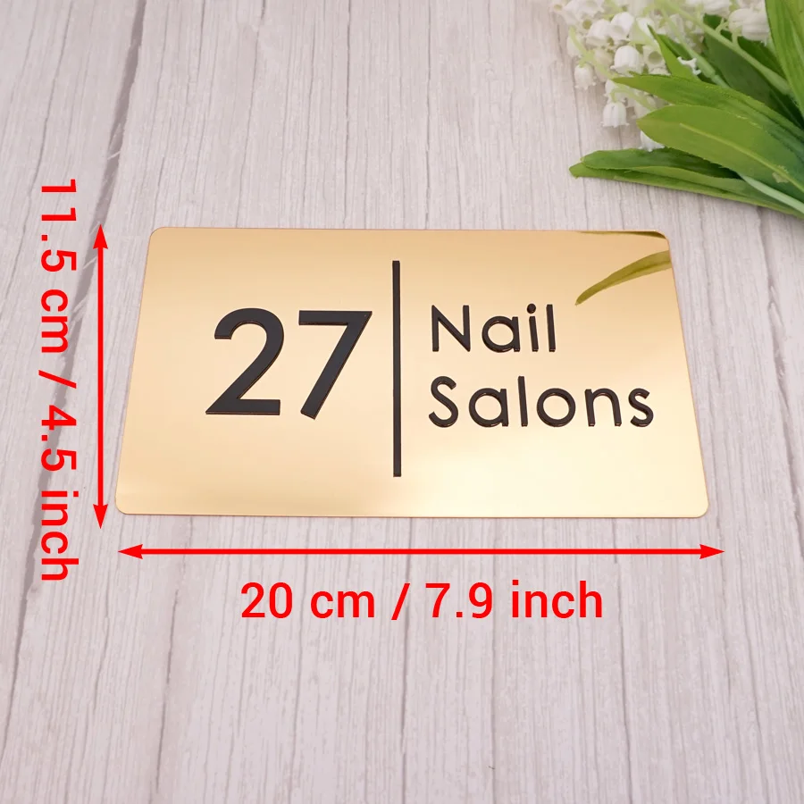 مخصص 3D البساطة الحديثة نمط الاكريليك مرآة تسجيل شخصية متجر اللوحة صالون تجميل مكتب بناء الباب الديكور