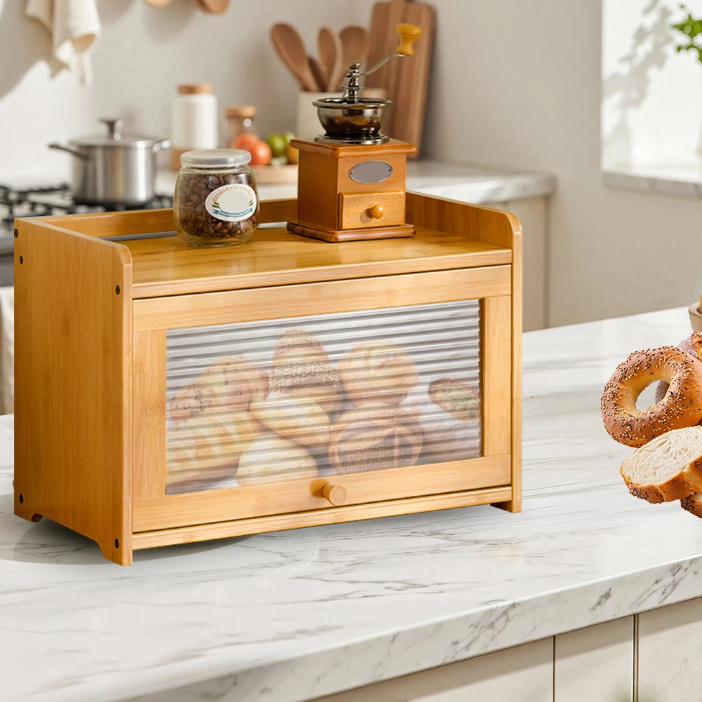대나무 빵 보관함 다용도 빵 상자 투명 플랩 도어 빵  - Bread Box Bamboo 리뷰 및 가격