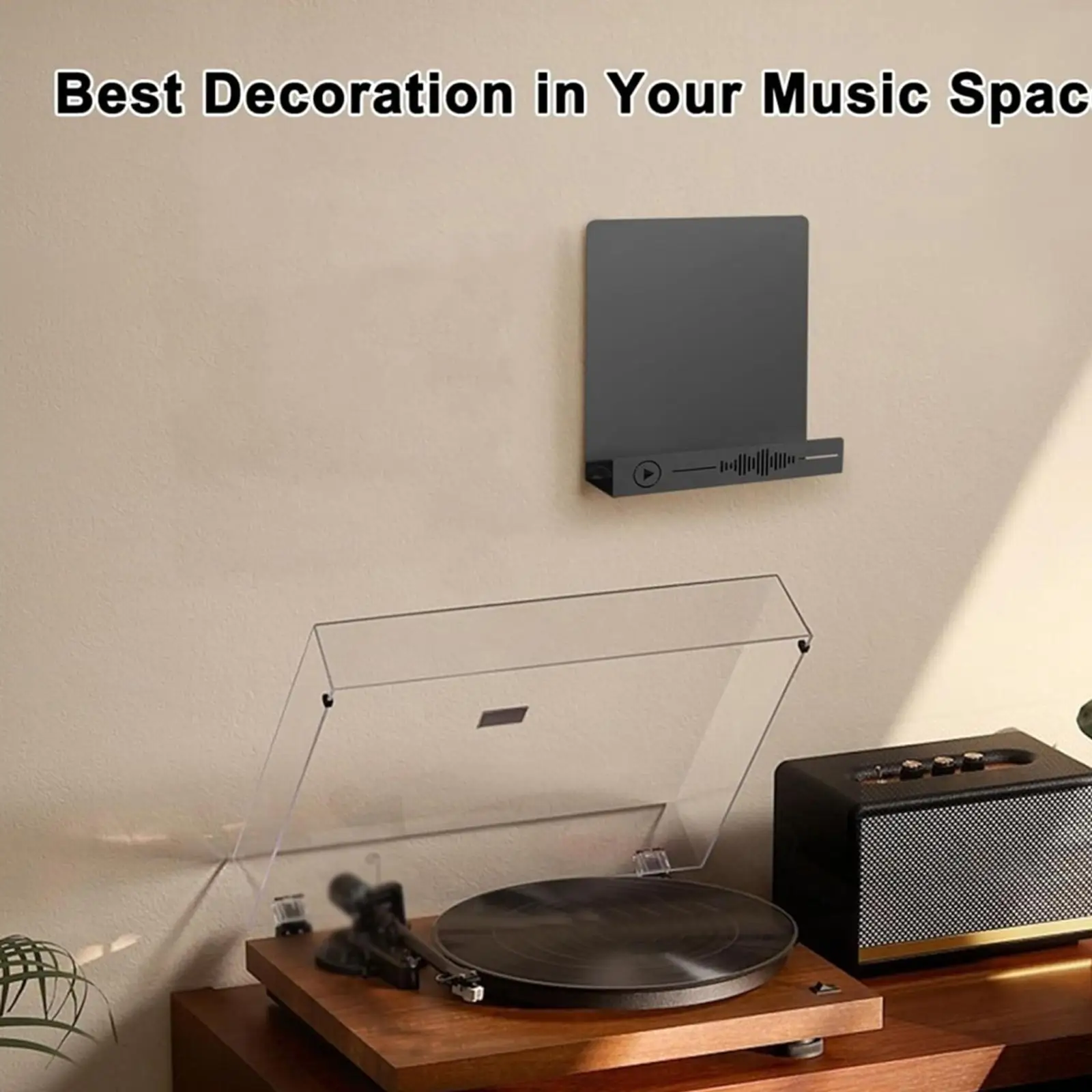 Vinyl Record Shelf Wall Mount Iron Organizer Shelf Storage Rack for Home Office Music Cds Display view 2
