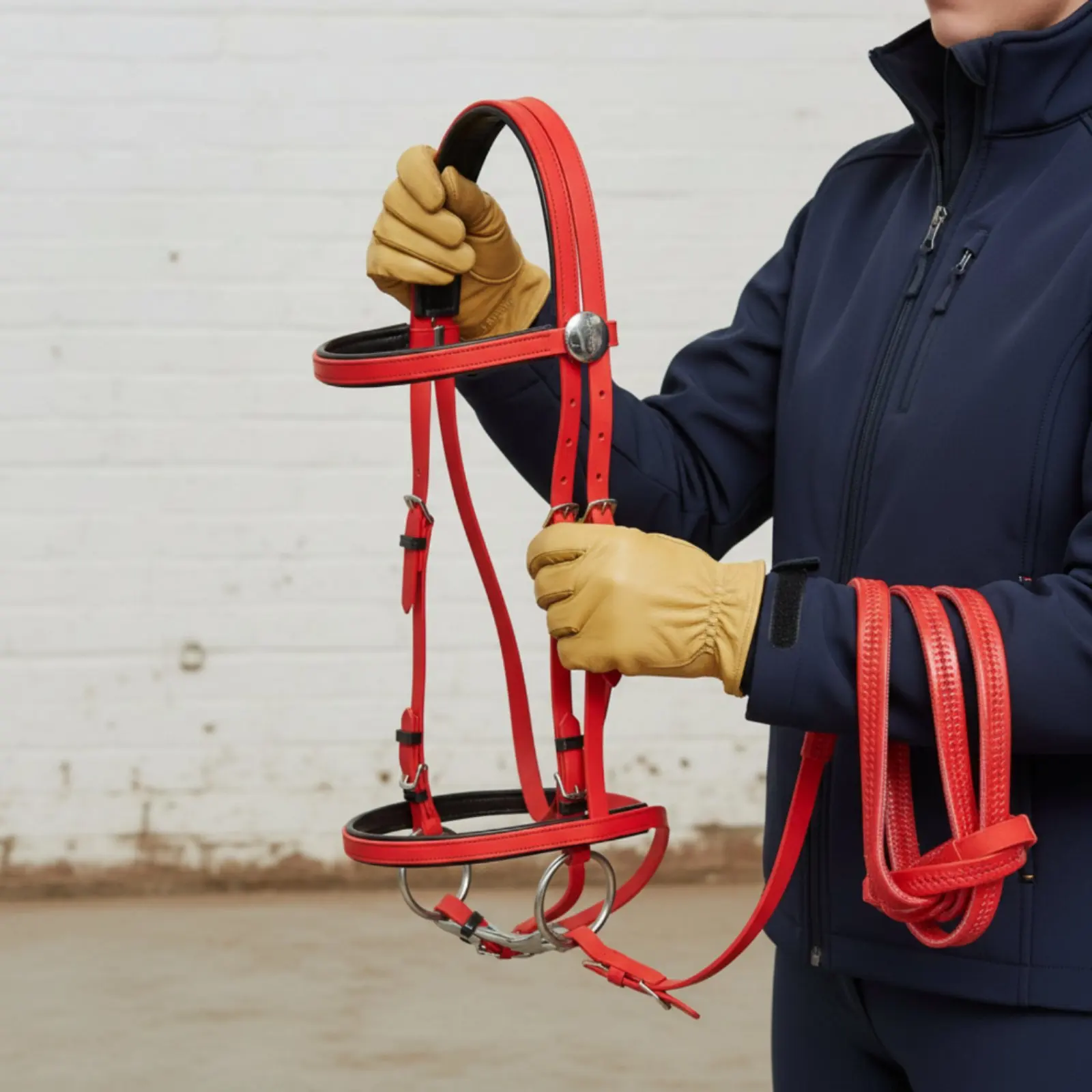 riding-bridle-with-snaffle-mouthpiece-pvc-horse-bridle-set-adjustable-horse-halter