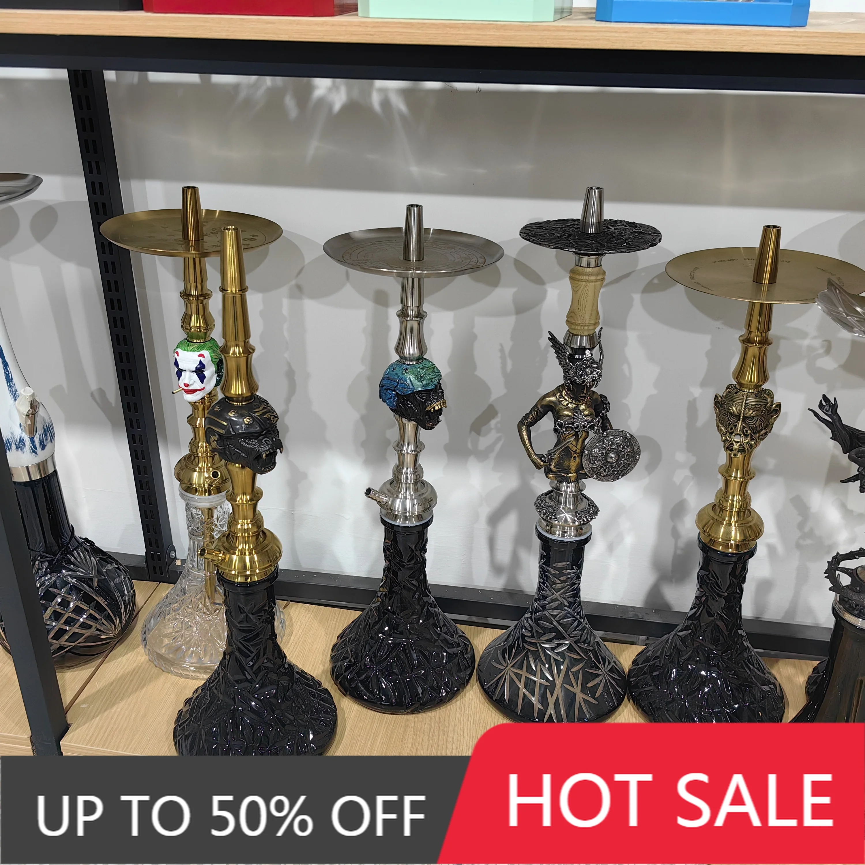 Maklaud Cold Golda Hookah Shisha Set High Quality 304 Stainless Steel Large Hookah With Glass Bottle Single Pipe