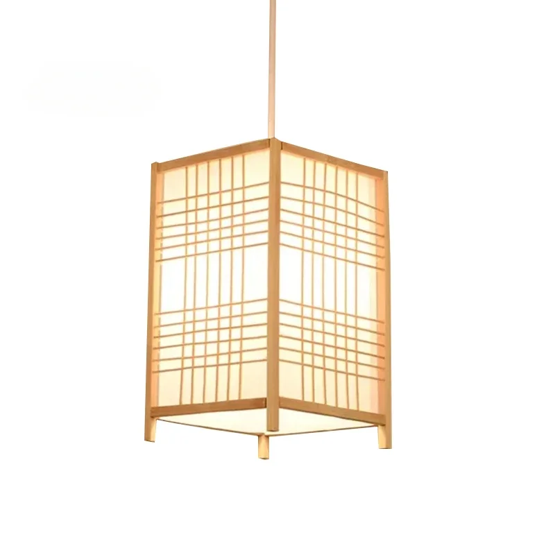 

Wooden Nordic Modern Bedroom Bar Small Chandelier Bamboo lamp Aisle tea room Handmade Restaurant Lamp