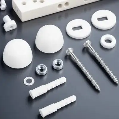 

2 Sets Toilet Screw Decorative Cover Accessories Universal Bathroom White Fixing Bolts Kit