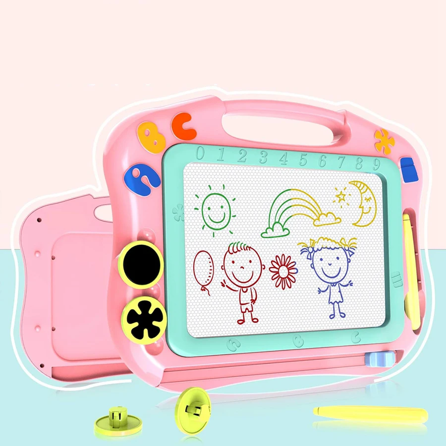 Magnetisches Zeichenbrett für Kleinkinder, großes Doodle-Brett mit Magnetperlen und Stift, Doodle-Brett, Lernspielzeug, Geburtstagsgeschenke
