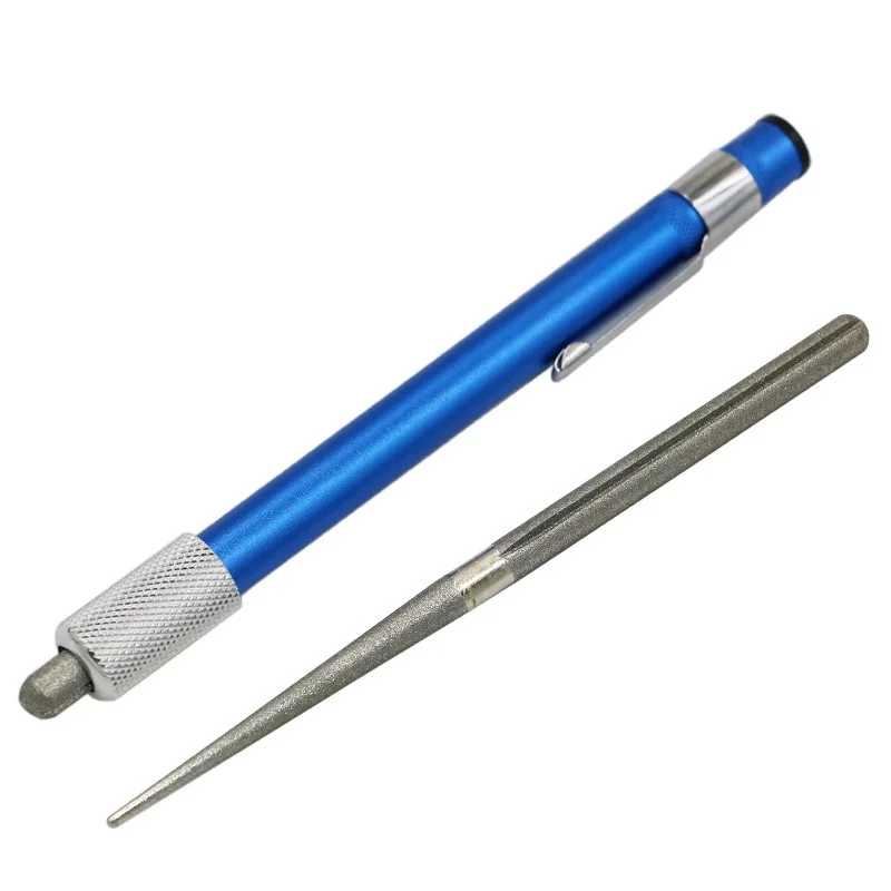 1PC/2PCS Multifunctional 400 Mesh Fishing Hook Double-Headed File Diamond Pens Shaped Knife Sharpener for Outdoor Fishing