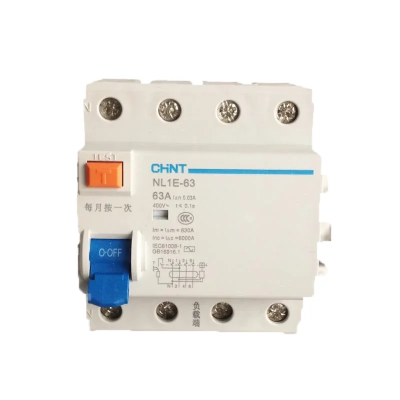 

CHINT NL1E-63 1P+N 3P+N 4P 30MA RCCB 50HZ/60HZ Electronic Electric Leakage Breaker Residual Current Protection Original Product