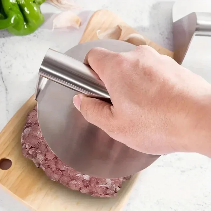 Nova Prensa para Smash Burger em Aço Inoxidável |   Máquina de Fazer Hambúrgueres e Moldes para Grelhar, Resistente, para Churrasco e Cozinha (Antiaderente)