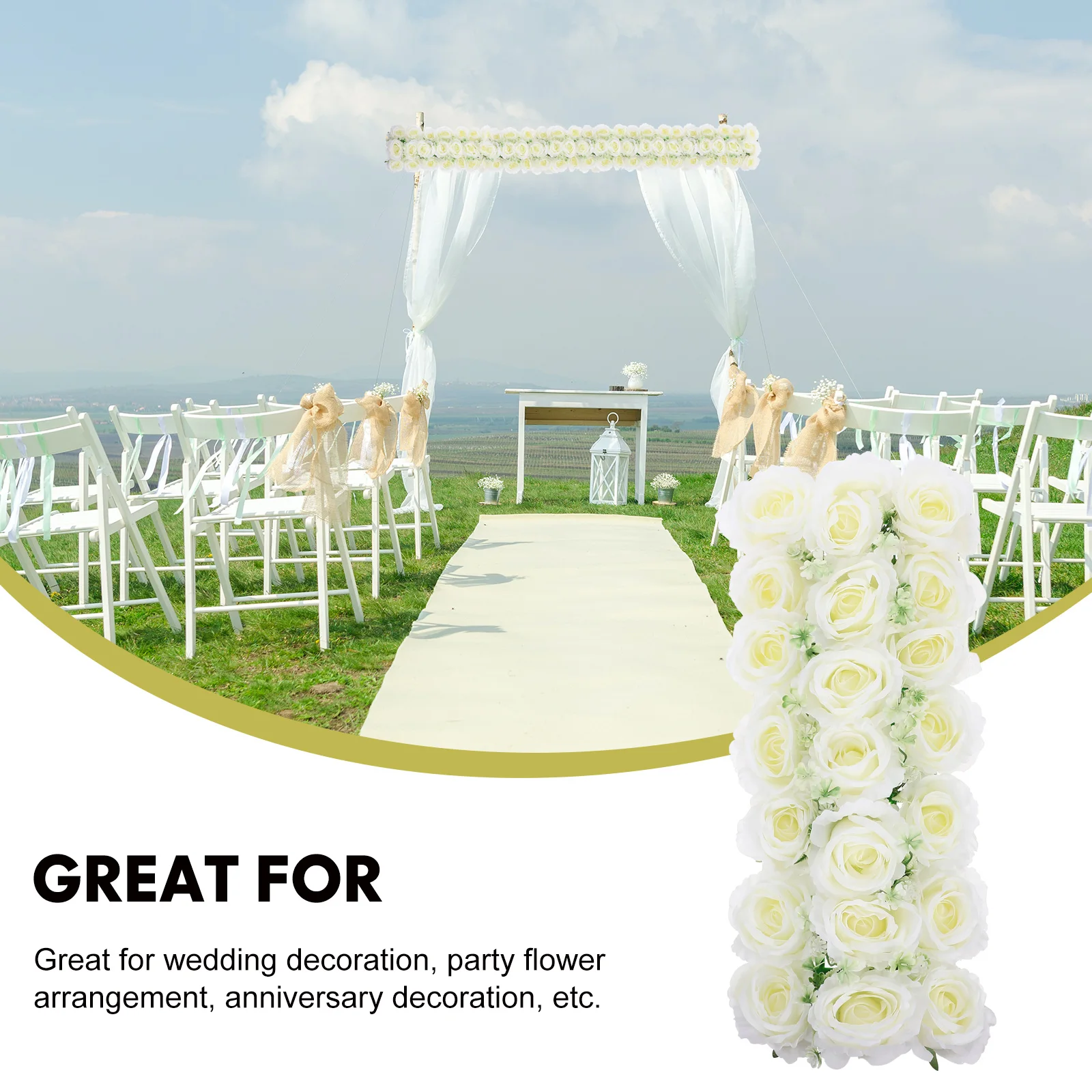 

Artificial Rose Wedding Wall Panel Simulation Flower Hanging Decoration Fake Rose Hanging Decor Home Party Ornament
