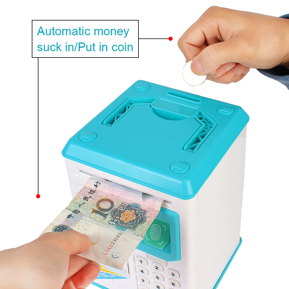 Cash Coins Saving Bank Christmas Gift For Kids Electronic ATM Password Money Box Fingerprint Piggy Bank