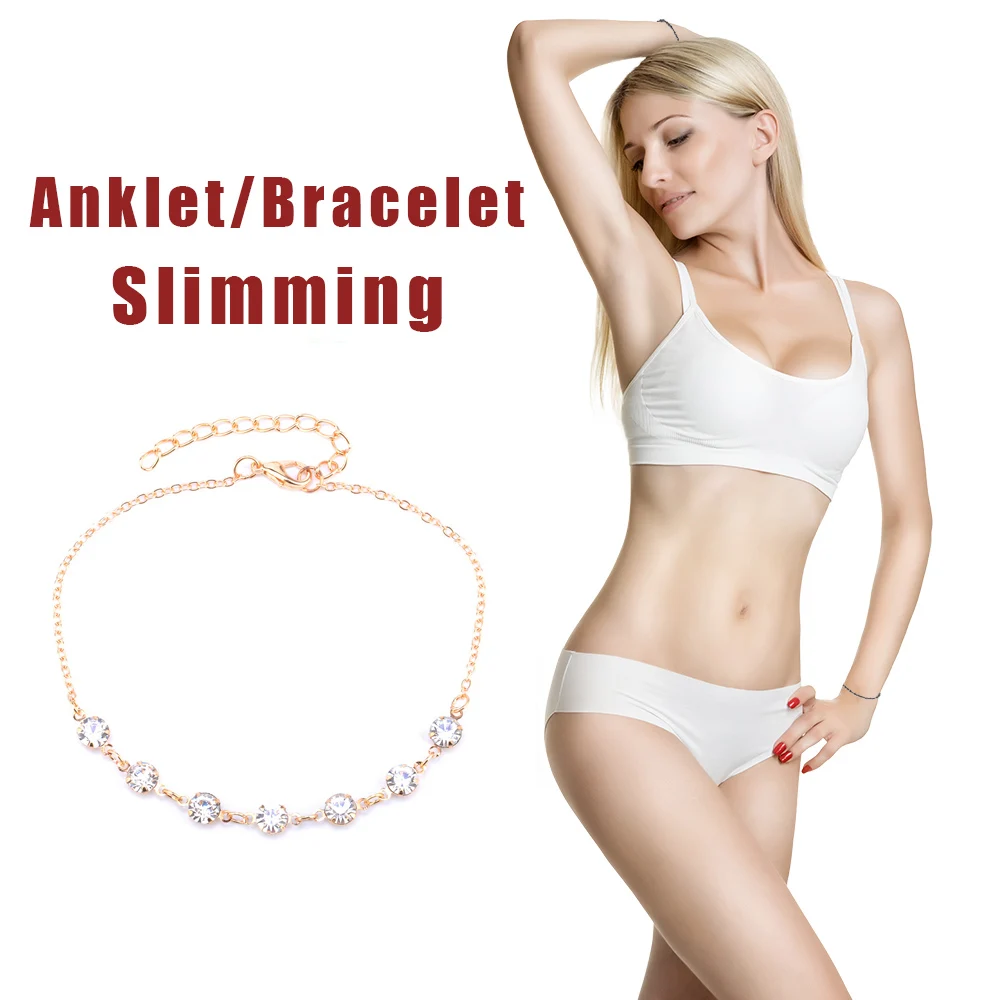 1 pcs Simple Anklet Ornament 7 Rhinestone Anklet Slimming Ankle Ring Slimming Anklet birthday present