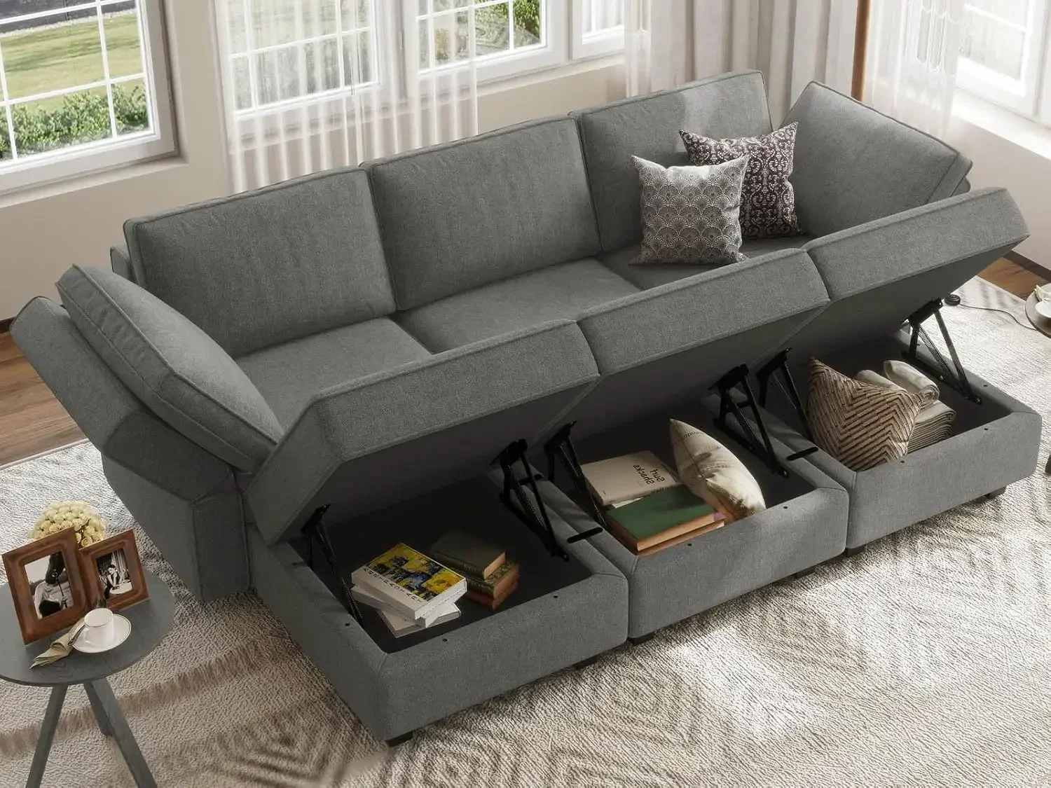 

Modular Sectional Sofa Sleeper Modular Sectional Couch Sofa Convertible Sectional Couch Reversible Sofa Bed Grey