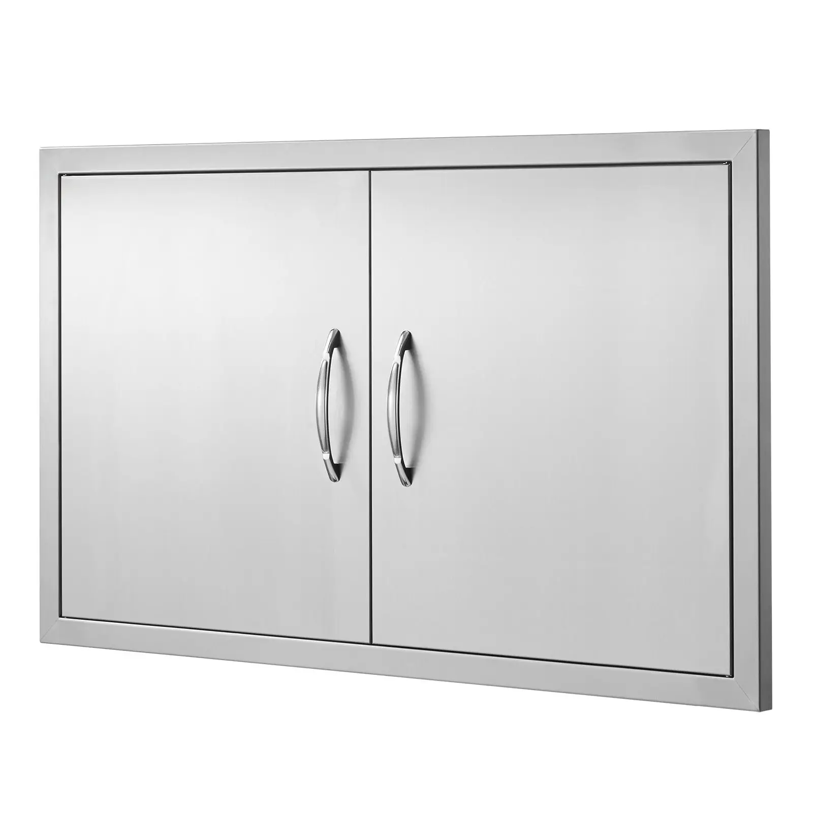 BBQ Access Door, 36W X 21H Inch Double Outdoor Kitchen Door, Stainless Steel Flush Mount Door, Wall Vertical Door with Handles