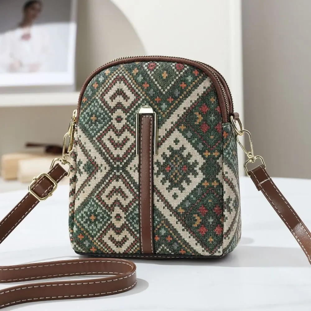 Fashion Bohemian Style Printed Phone Bag PU Leather Ethnic Style Single Shoulder Bag Luxury Versatile Crossbody Bag For Ladies view 3