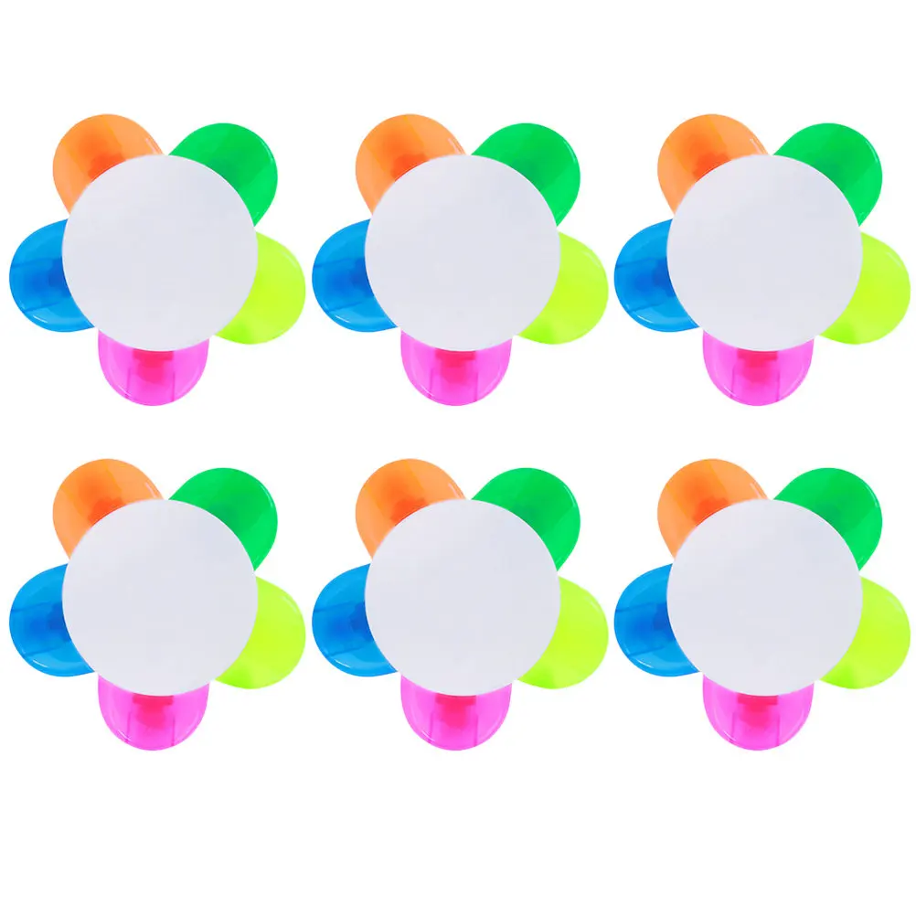 

6Pcs Petal Shape Fluorescent Pens Highlighter Set Vibrant Colors Smooth Ink No Leakage Odorless for Students Artists Kids