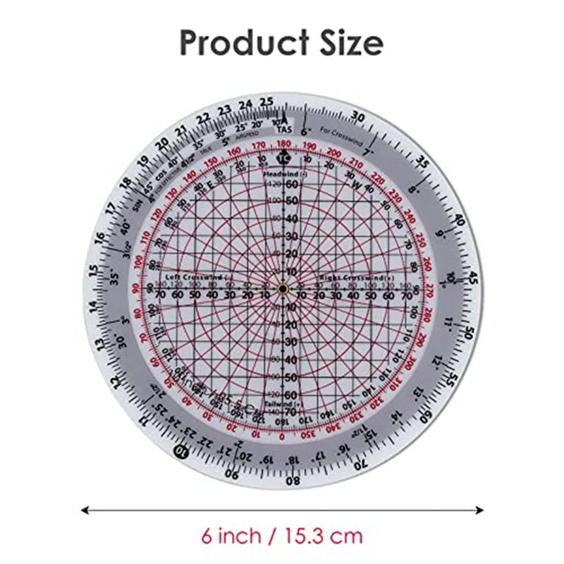 The New 1 Piece E6B-R Flight Computer Plastic Aviation Plotter Circular Slide Rule Used In Aviation Flight Training