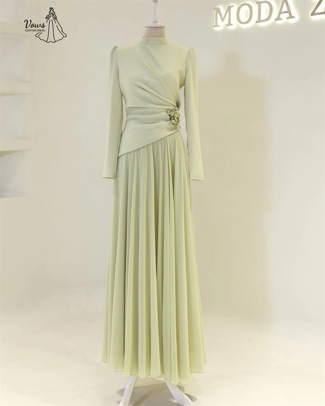 Vows Round Neck Elegant Dresses Woman Line A Custom Made Prom Luxury Dress 3D Flowers Elegant Guest Wedding Evening Dresses 2025