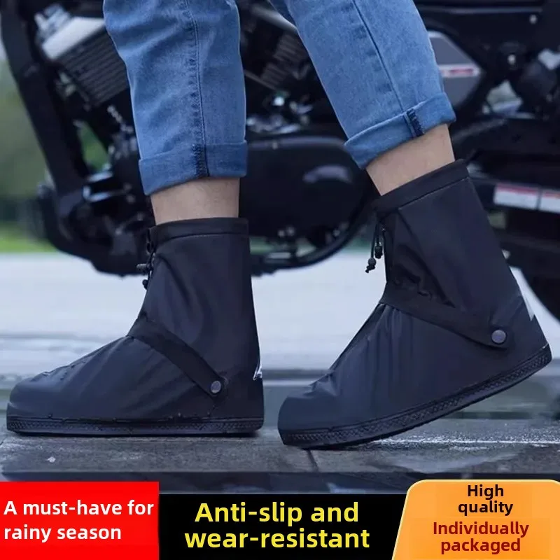 Waterproof Non-Slip Mid-Calf Rain Shoe Covers For Men And Women Thickened Wear-Resistant Rain Boot Covers Outerwear