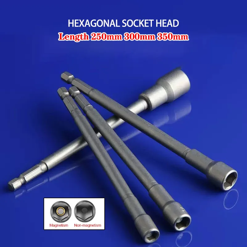 250-350mm Long Metric Screwdriver With Conversion Drill Bit 7 To 14mm Magnetic Hex Shank Hex Nut Internal Hexagonal Screwdriver
