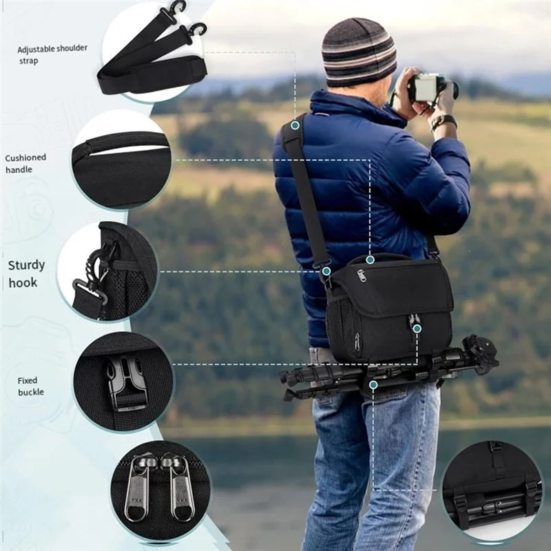 FFYY-Camera Storage Bag SLR Camera Shoulder Bag Storage Messenger Stand-Alone Light Weight Waterproof Bag