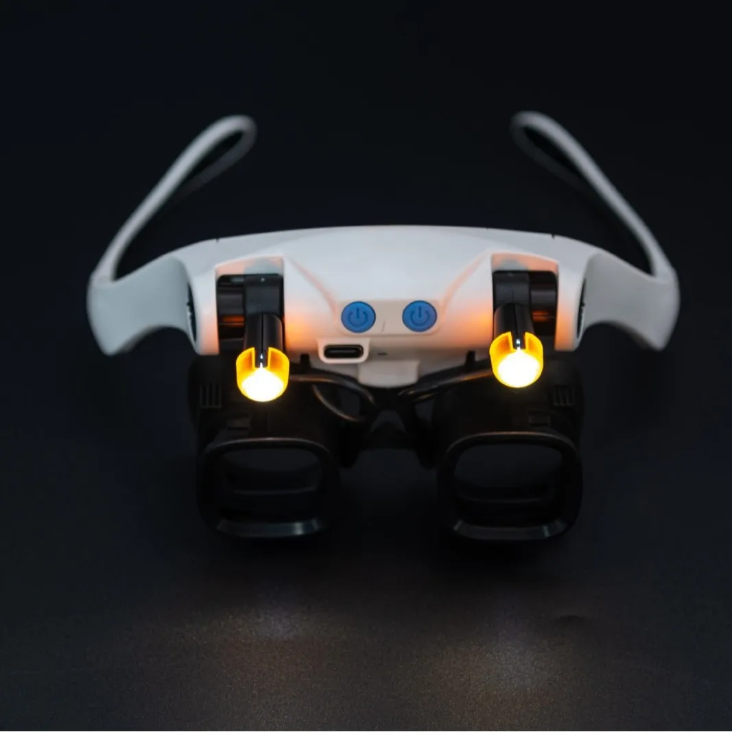 Headwear LED lamp USB charging magnifying glass Clocks and watches Mechanical and electronic maintenance high definition
