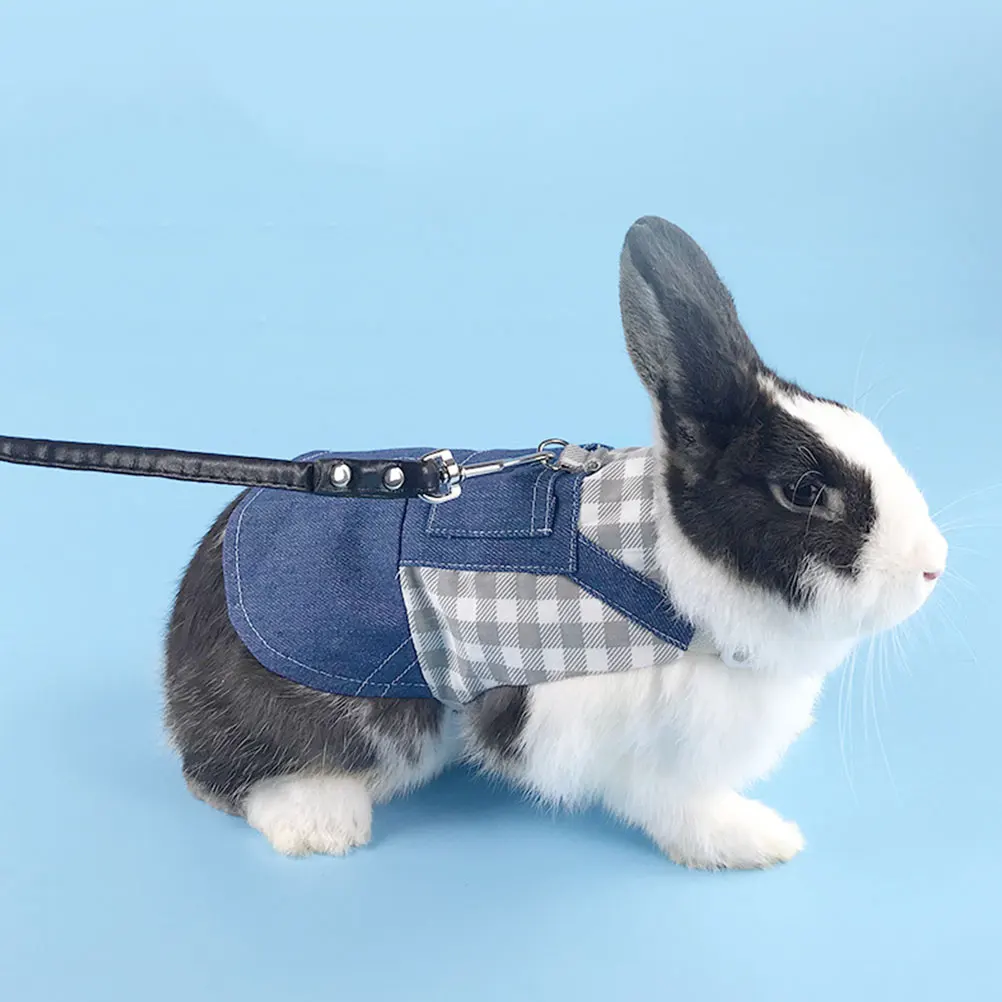 

Rabbit Clothes Small Animal Harnesses Guinea Pig Apparel Walking Rope Vest Pets Soft Durable Material Adjustable Long Leash