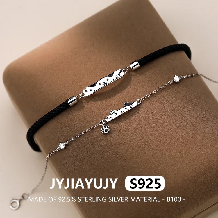 

JYJIAYUJY 100% цельное серебро S925, браслет-подвеска с кошкой и собакой, пара стилей, модные ювелирные изделия, подарок, использование B100