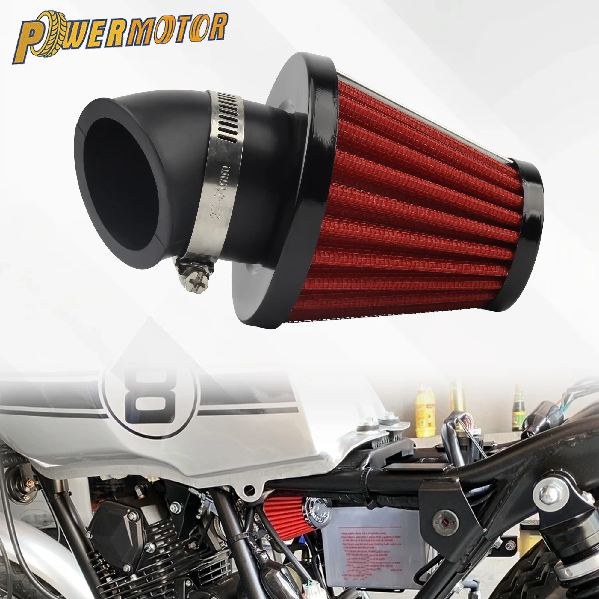 

42mm 48mm Motorcycle Air Filter 45° Bend Air Intake Filters for GY6 RSZ JOG Fuego Honda Sports High Flow Air Filter Accessories