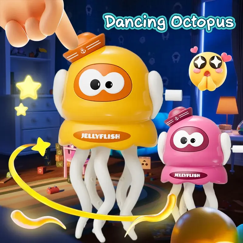 

Dancing Octopus Wind Up Toy Pet Interactive Puzzle Funny Clockwork Octopus Creative Cartoon Tummy Time Toys Kids Birthday Gifts