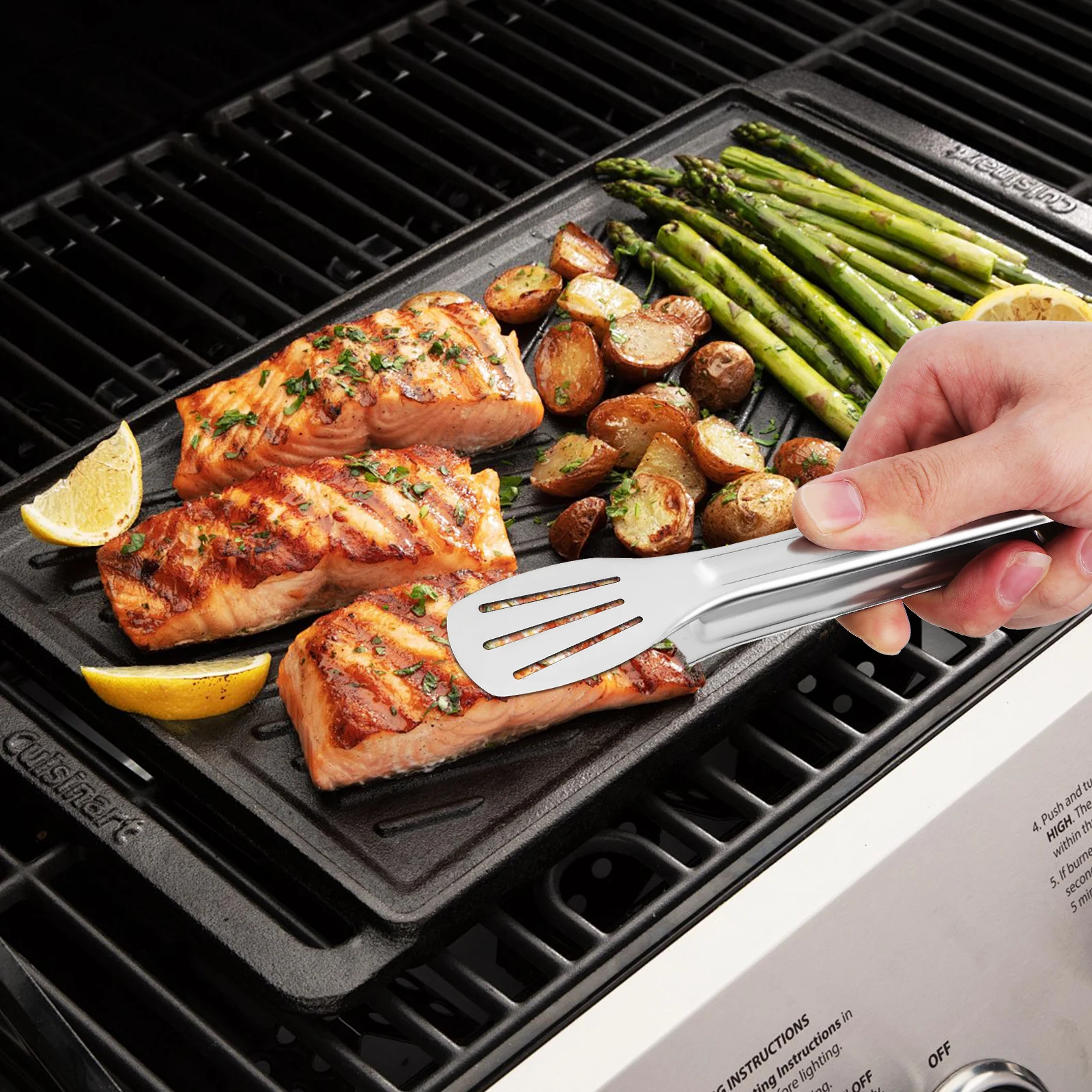 

8 шт., щипцы для барбекю из нержавеющей стали, многофункциональные щипцы для гриля, нескользящая ручка, кухонная утварь, кухонные инструменты для сервировки на открытом воздухе