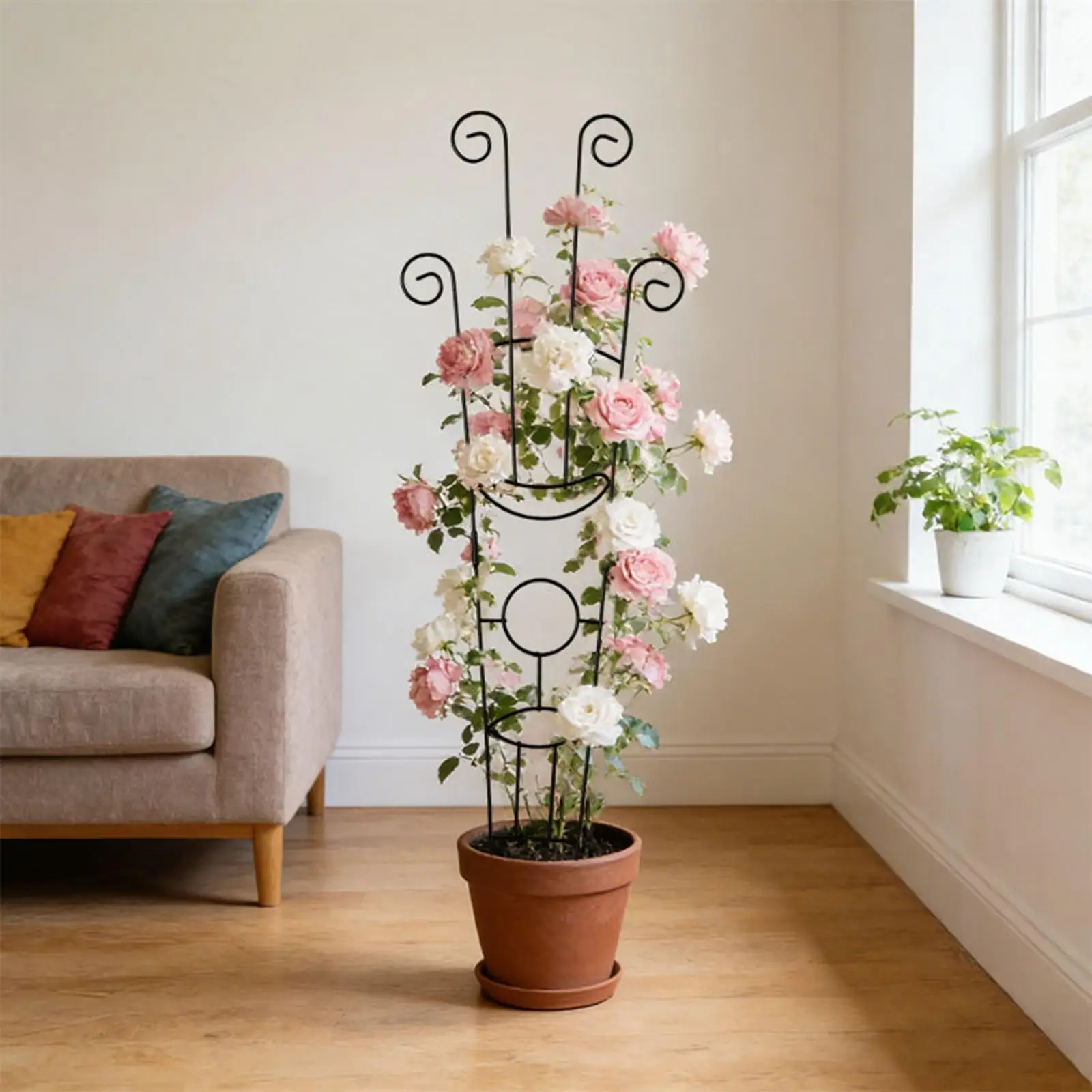 

Heavy Duty Iron Garden Trellis Indoor Outdoor Tall Plant Support for Garden Flower and Vegetable Vines